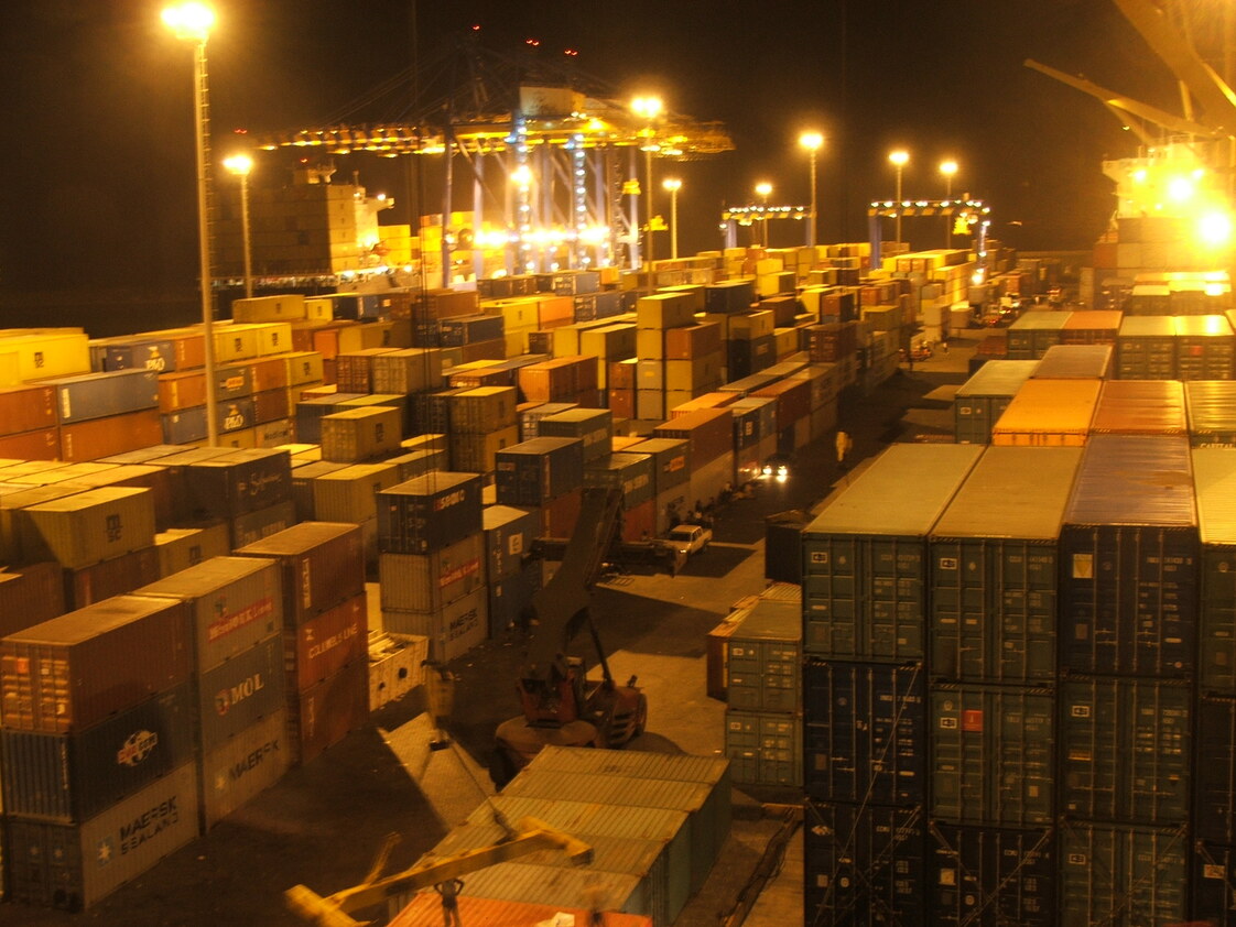 The container terminal at Tema, Ghana.